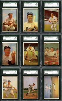 1953 Bowman Color Complete Set of 160 Cards with 11 SGC Graded Cards